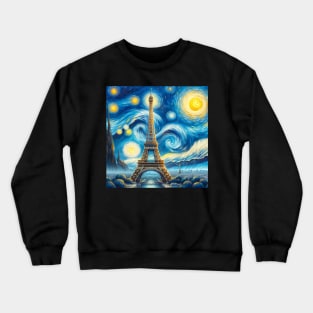 Eiffel Tower Starry Night - Beautiful Iconic Places Crewneck Sweatshirt